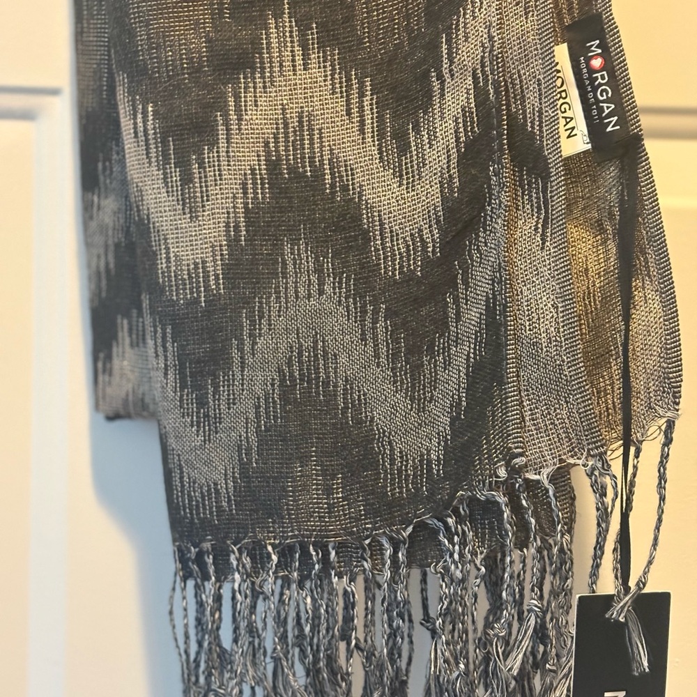 Morgan de Toi Black and Gray Zigzag Scarf from Paris